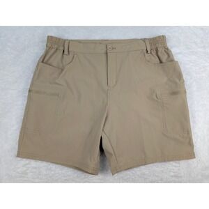 Willit Shorts Men's Size XL Tan‎ Beige Cargo Elastic Waist Zip Pockets Hiking